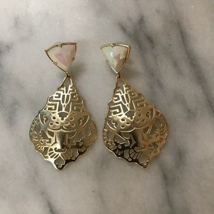 Kendra Scott White Iridescent Hourglass Earring